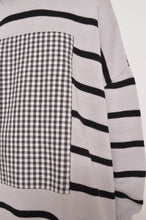 画像をギャラリービューアに読み込む, RIPPLE WAVE HEM KNIT P/O w/NECK PARTS(BORDER)