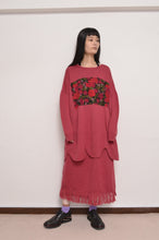 Load image into Gallery viewer, RIPPLE WAVE HEM KNIT P/O w/NECK PARTS(ROSE)