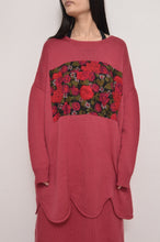 Load image into Gallery viewer, RIPPLE WAVE HEM KNIT P/O w/NECK PARTS(ROSE)