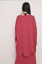 Load image into Gallery viewer, RIPPLE WAVE HEM KNIT P/O w/NECK PARTS(ROSE)
