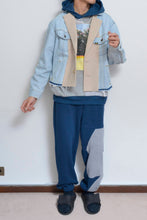 Load image into Gallery viewer, your right things/BONUS TRUCK出品中12/7まで:TWO-TONE HOODIE_BLUE/YELLOW print/01 size
