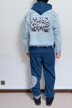 Load image into Gallery viewer, your right things/BONUS TRUCK出品中12/7まで:TWO-TONE HOODIE_BLUE/YELLOW print/01 size
