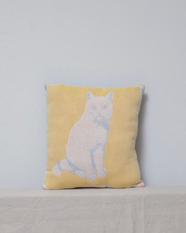 RUG CUSHION_YELLOW CAT