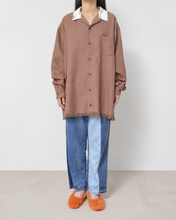 将图片加载到图库查看器，Tablecloth collar fringe shirt / bishu wool_A
