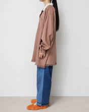 将图片加载到图库查看器，Tablecloth collar fringe shirt / bishu wool_A

