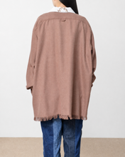 将图片加载到图库查看器，Tablecloth collar fringe shirt / bishu wool_A
