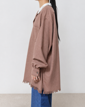 将图片加载到图库查看器，Tablecloth collar fringe shirt / bishu wool_B
