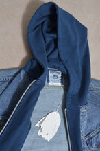 Load image into Gallery viewer, your right things in 代官山 蔦屋書店 出品中〜11/3まで:DENIM * BACK PILE HOODIE/BLUE/GREEN
