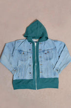 Load image into Gallery viewer, your right things in 代官山 蔦屋書店 出品中〜11/3まで:DENIM * BACK PILE HOODIE/GREEN/YELLOW
