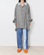 이미지를 갤러리 뷰어에 로드 , Tablecloth collar fringe shirt / linen herringbone_C
