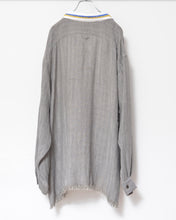 이미지를 갤러리 뷰어에 로드 , Tablecloth collar fringe shirt / linen herringbone_A
