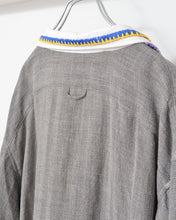 이미지를 갤러리 뷰어에 로드 , Tablecloth collar fringe shirt / linen herringbone_A
