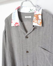 이미지를 갤러리 뷰어에 로드 , Tablecloth collar fringe shirt / linen herringbone_B
