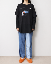 Load image into Gallery viewer, Fake layered T-shirt / BLACK_A
