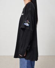 Load image into Gallery viewer, Fake layered T-shirt / BLACK_A
