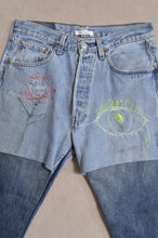 Load image into Gallery viewer, SWITCHING DENIM PT/Hi_MEGUMU YAMAMOTO_eye&amp;face flower
