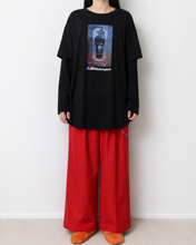 Load image into Gallery viewer, Fake layered T-shirt / BLACK_F
