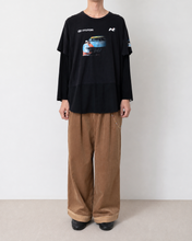 Load image into Gallery viewer, Fake layered T-shirt / BLACK_A
