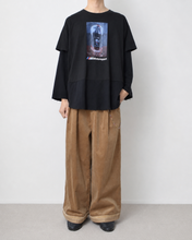 Load image into Gallery viewer, Fake layered T-shirt / BLACK_F
