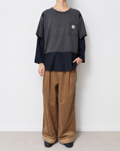 Load image into Gallery viewer, Fake layered T-shirt / BLACK_E
