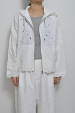 Load image into Gallery viewer, TABLE CLOTH ZIP-UP HOODIE/WHT/01 size_001
