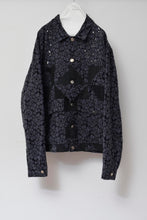 Load image into Gallery viewer, FLOWER LACE QUILTED WORK BLOUSON_BLACK
