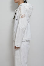 Load image into Gallery viewer, TABLE CLOTH ZIP-UP HOODIE/WHT/01 size_001
