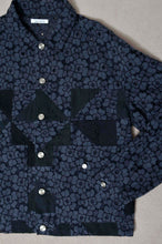 Load image into Gallery viewer, FLOWER LACE QUILTED WORK BLOUSON_BLACK
