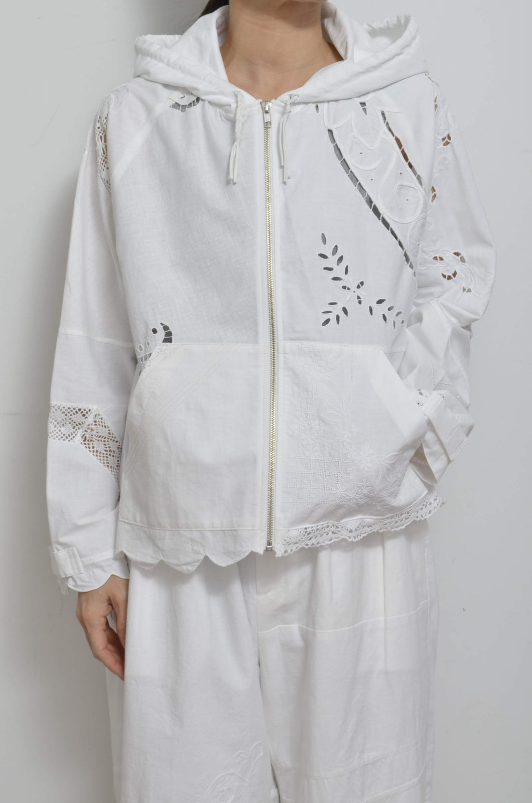 TABLE CLOTH ZIP-UP HOODIE/WHT/01 size_002