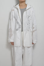 Load image into Gallery viewer, TABLE CLOTH ZIP-UP HOODIE/WHT/02 size_001
