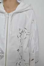 Load image into Gallery viewer, TABLE CLOTH ZIP-UP HOODIE/WHT/02 size_001
