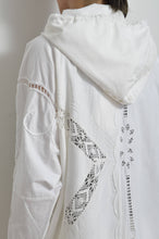 Load image into Gallery viewer, TABLE CLOTH ZIP-UP HOODIE/WHT/02 size_001
