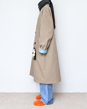 将图片加载到图库查看器，Flower charm pea coat / peach skin
