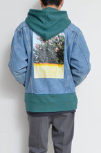 画像をギャラリービューアに読み込む, your right things in 代官山 蔦屋書店 出品中〜11/3まで:DENIM * BACK PILE HOODIE/BLUE/GREEN
