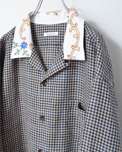 이미지를 갤러리 뷰어에 로드 , Table Cloth Collar Check Fringe Shirt
