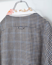 이미지를 갤러리 뷰어에 로드 , Table Cloth Collar Check Fringe Shirt
