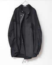 将图片加载到图库查看器，Black Table Cloth Field Coat
