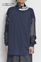 Load image into Gallery viewer, PATCH HI NECK T 02_NAVY / SLACK
