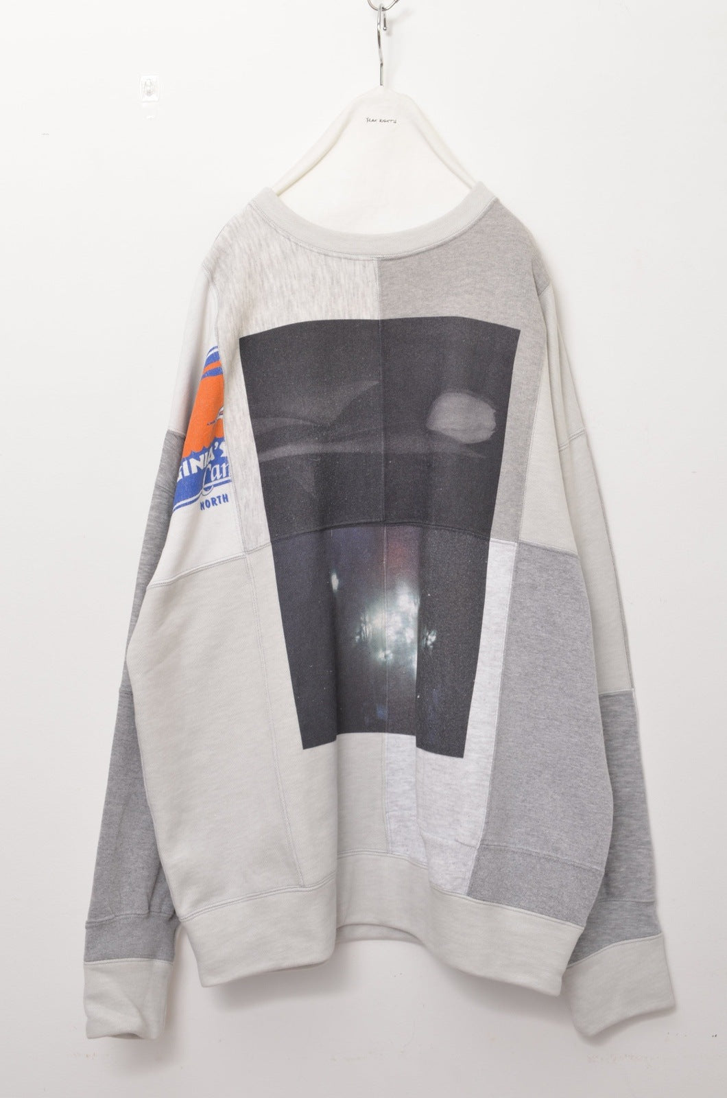 SWITCHING SWEATSHIRT P/O(w/ PRINT)/L.GRAY*sparkle_001